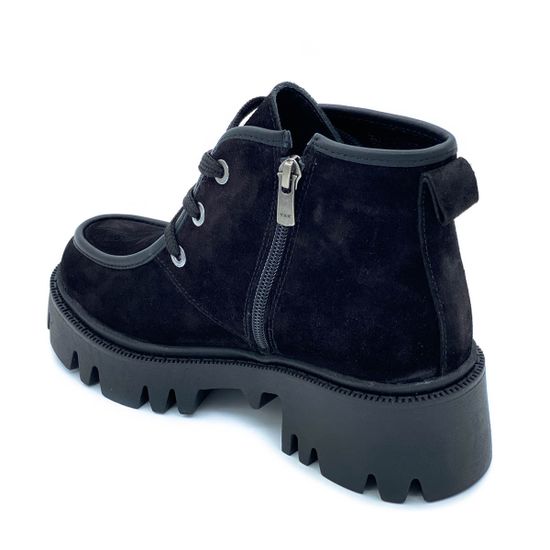 Ботинки Cover черные замшевые МЕХ - фото 3, 895-2-34 COV