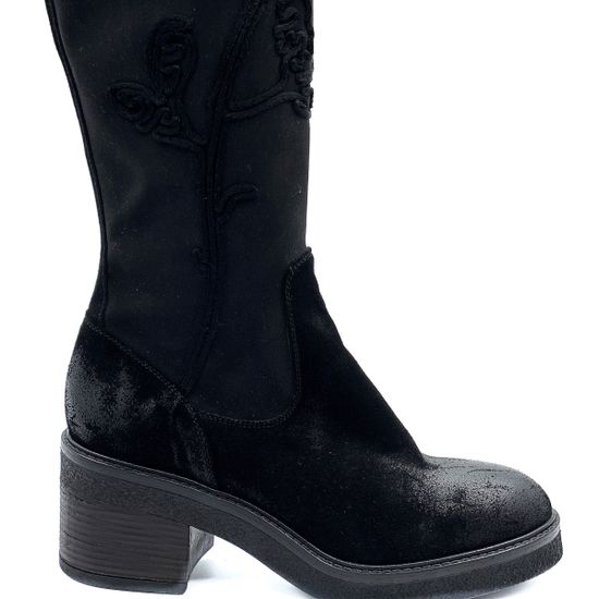 Сапоги Fru.it черные замшевые байка - фото 4, 