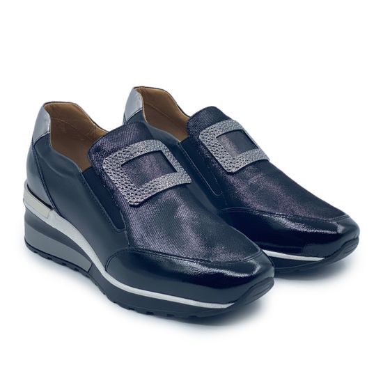 Сникеры Donna Soft черно-серебряные комбинация кожи и наплака демисезонные - фото 8, DS1620 DS