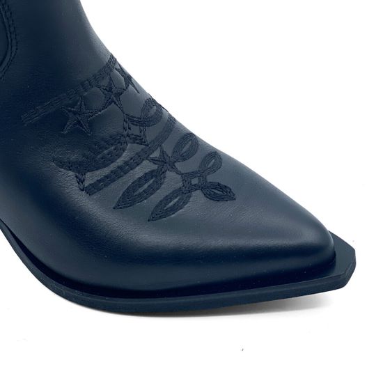 Полусапоги казаки MIMMU черные кожаные демисезонные - фото 6, F739M33 MIM NERO