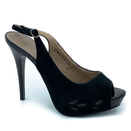 Босоножки Cover черные замшевые - фото 1, 