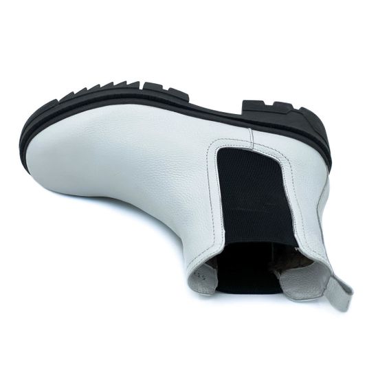 Ботинки Cover белые кожаные МЕХ - фото 5, 533203-2 COV