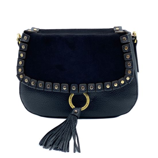 Сумочка Ripani черная комбинация кожи и замши - фото 1, 3862ON RP NERO