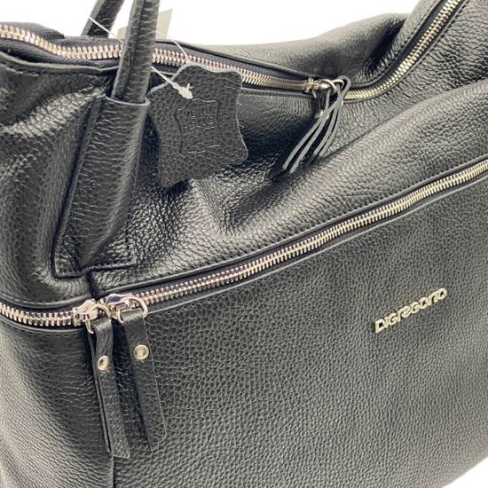Сумка Di Gregorio черная кожаная - фото 4, 