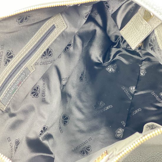 Сумка Di Gregorio серая кожаная - фото 5, 