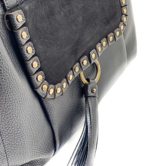 Сумка Ripani черная комбинация кожи и замши - фото 5, 