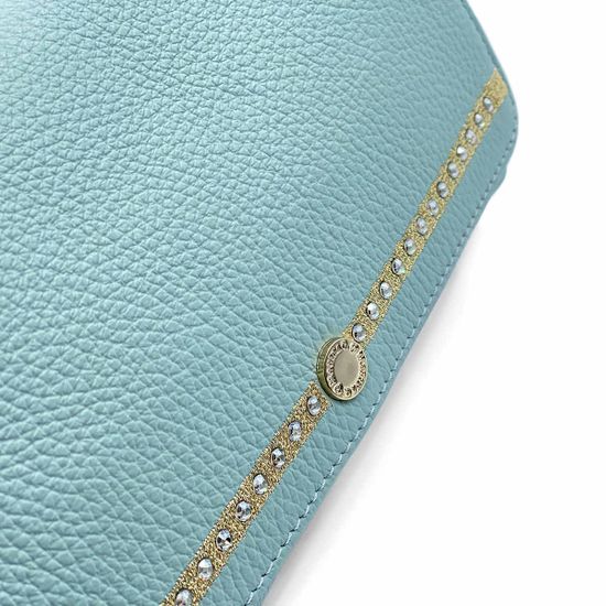 Клатч Marina Creazioni бирюзовый кожаный - фото 4, B6113 MC CELESTE