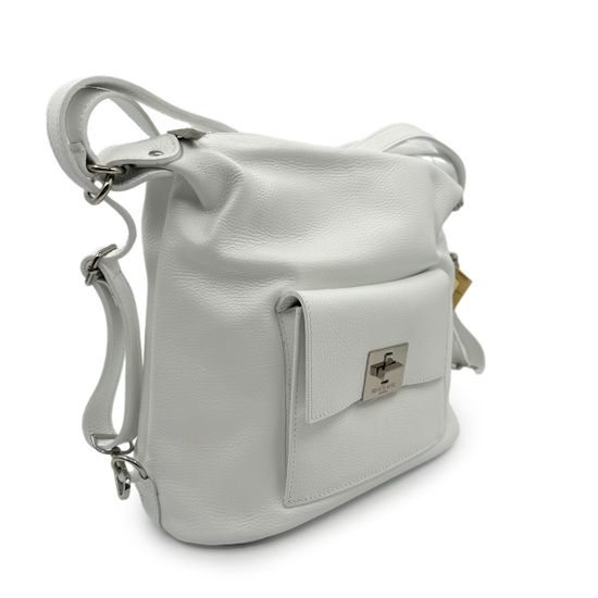 Сумка-рюкзак Renato Angi белая кожаная - фото 2, 3254701 RA BIANCO