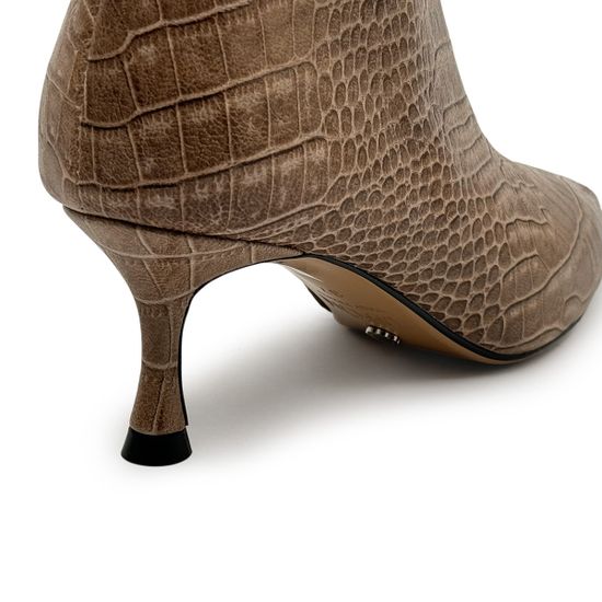 Ботильоны TUFFONI бежевые кожаные тиснение &quot;крокодил&quot; на байке - фото 7, 3524066LB TUF BEIGE