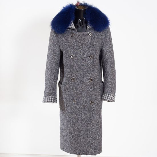 Пальто VOLPI драповое серого цвета - фото 1, 