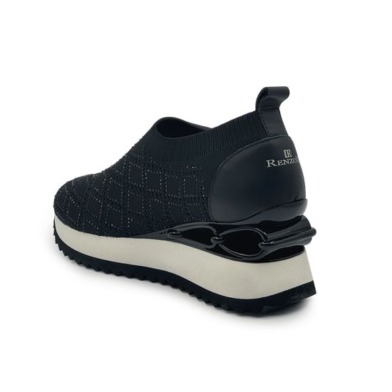 Кроссовки Ilasio Renzoni черные текстиль/кожа - фото 3, M612 IR NERO