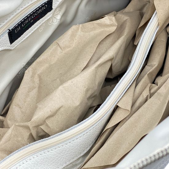 Сумка Di Gregorio белая кожаная - фото 6, 