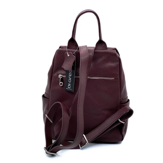 Рюкзак Di Gregorio бордовый кожаный - фото 3, 
