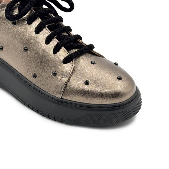 Кеды MOT CLE золотистые кожаные демисезонные - фото 6, MOT3150G MOT