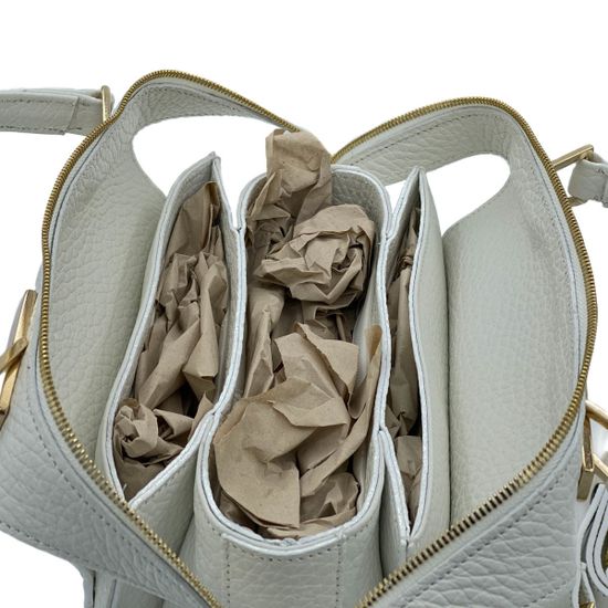 Сумка Di Gregorio белая кожаная - фото 5, 