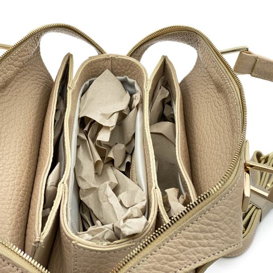 Сумка Di Gregorio бежевая кожаная - фото 5, 