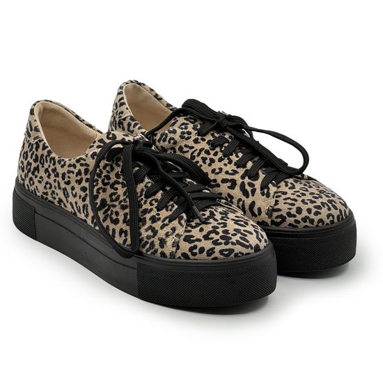 Кеды CV COVER бежевые замшевые принт &quot;леопард&quot; - фото 8, 