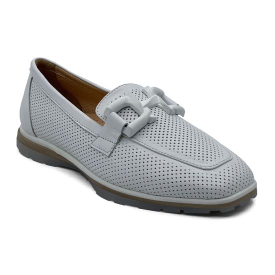 Лоферы CV COVER белые кожаные перфорированные - фото 2, 100-18 COV