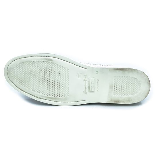 Слипоны Giampieronicola белые кожаные перфорированные - фото 4, 