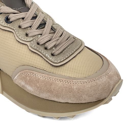 Кроссовки NILA NILA бежевые кожаные/замшевые - фото 6, NO5812 NIL BEIGE