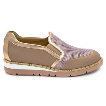 Слипоны Donna Soft бежево-бронзовые кожаные - фото 1, DS0751R DS