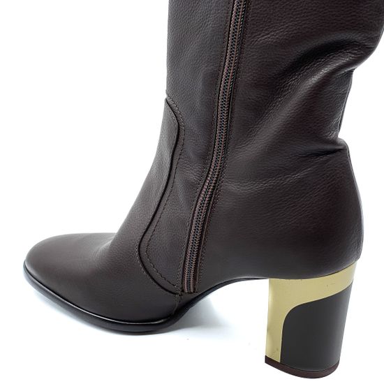 Сапоги Ilasio Renzoni темно-коричневые байка - фото 7, 