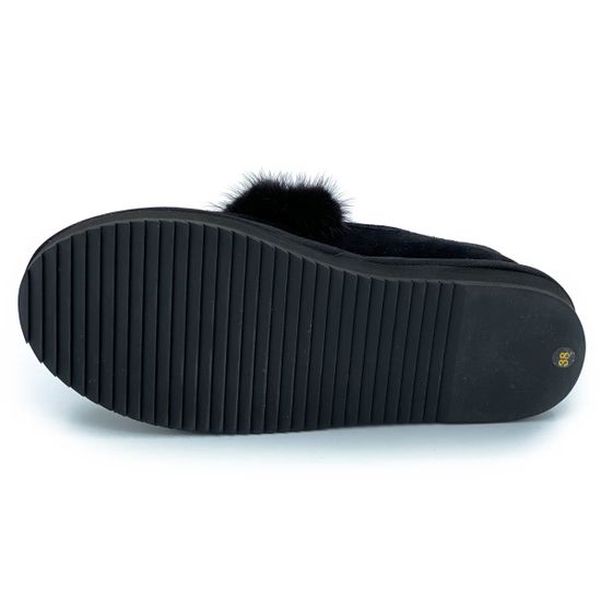 Полуботинки Lab Milano черные замшевые МЕХ - фото 4, 