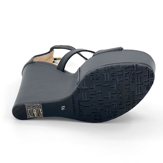 Босоножки Tiffi черные кожаные - фото 4, 