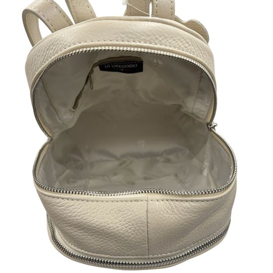 Сумка-рюкзак Di Gregorio бежевая &quot;Latte&quot; кожаная - фото 6, 8509 DG LATTE