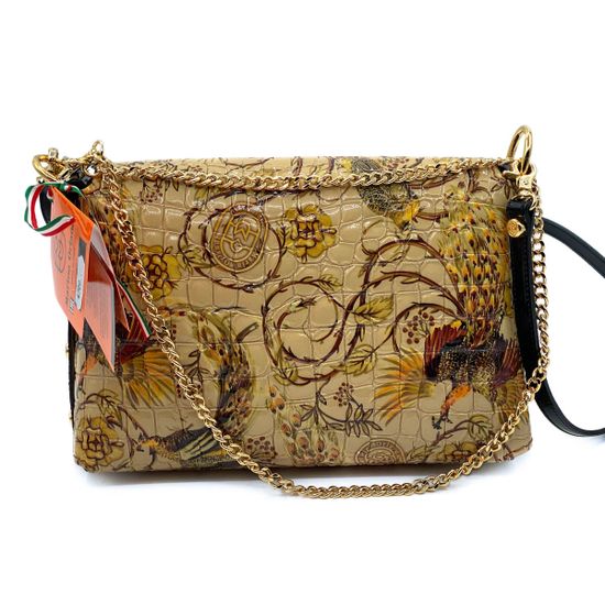 Сумка Marino Orlandi бежевая кожаная multicolor - фото 3, 