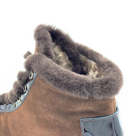 Ботинки Giada Gabrielli коричневые замшевые МЕХ - фото 5, 818 GABR MORO