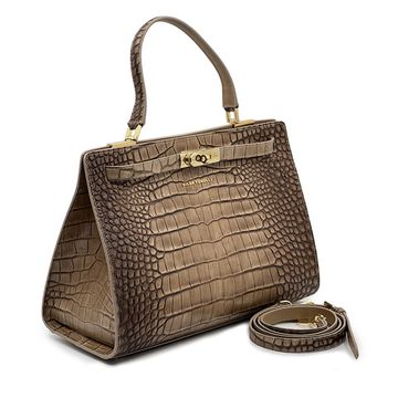 Сумка Gilda Tonelli коричневая кожаная тиснение &quot;крокодил&quot; - фото 2, 1077 TON COCCO