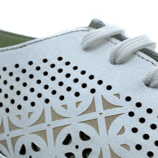 Полуботинки женские Lab Milano перфорированная белая кожа - фото 6, A21282-2 LAB