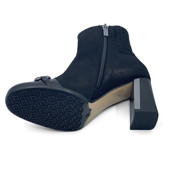 Ботильоны Ilasio Renzoni черные замша/кожа на байке - фото 4, 6615 IR NERO