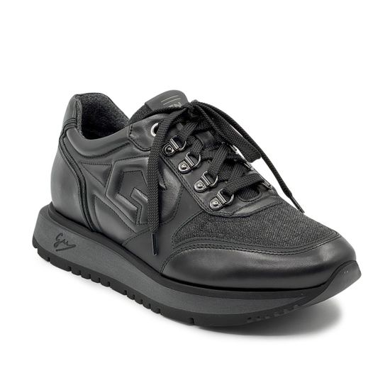 Кроссовки GIAMPIERONICOLA серые/черные кожа/текстиль на байке - фото 2, N393140 GPN NERO/GRIGIO