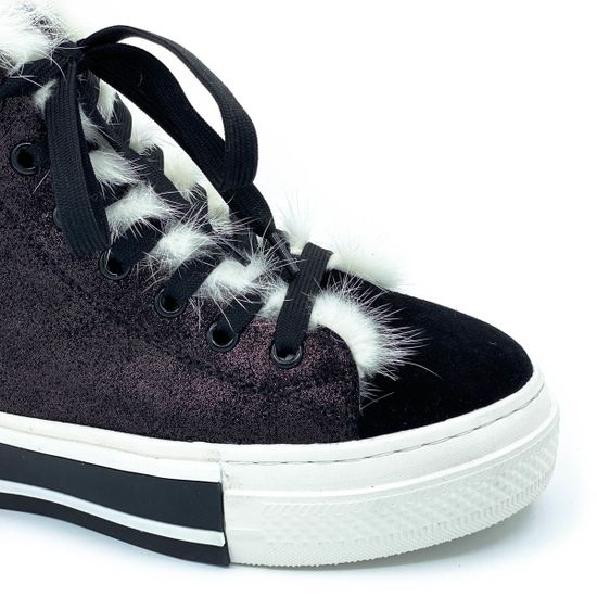 Ботинки Ilasio Renzoni черные замшевые МЕХ на светлой подошве - фото 5, 