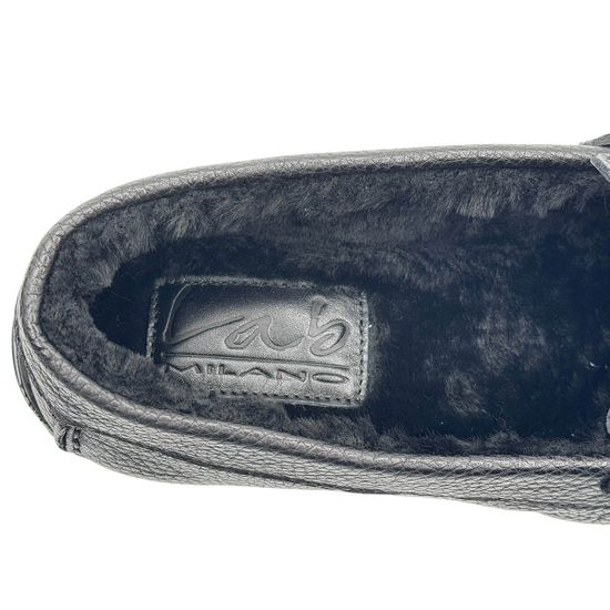Мокасины Lab Milano черные кожаные на меху - фото 7, 658K8231 LAB