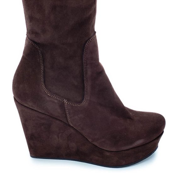 Сапоги Kelton коричневые замшевые МЕХ - фото 4, A0942M KEL