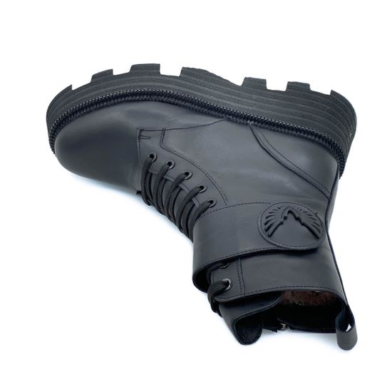 Ботинки Tuffoni черные кожаные МЕХ - фото 5, 3822024LF TUF