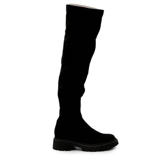 Ботфорты CV COVER черные замшевые стрейч на шерсти - фото 1, 785625-3 COV