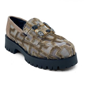 Лоферы NILA NILA бежевые замша/текстиль на меху - фото 2, VICTORIA-VL NIL BEIGE