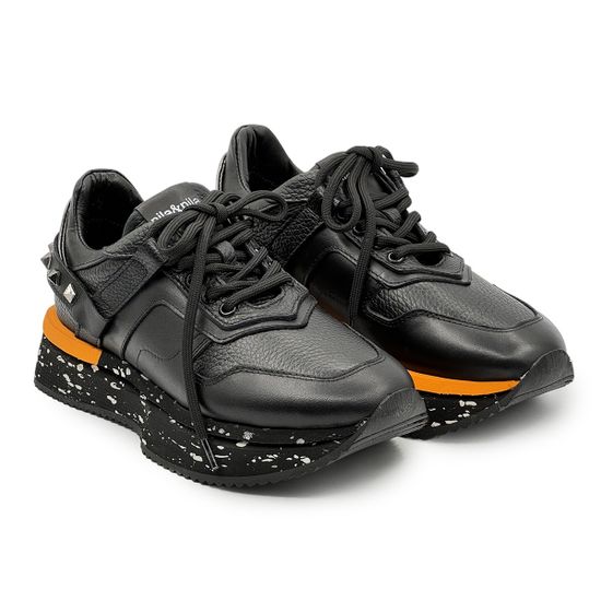 Кроссовки NILA&NILA черные кожаные демисезонные - фото 8, NO6466 NIL NERO