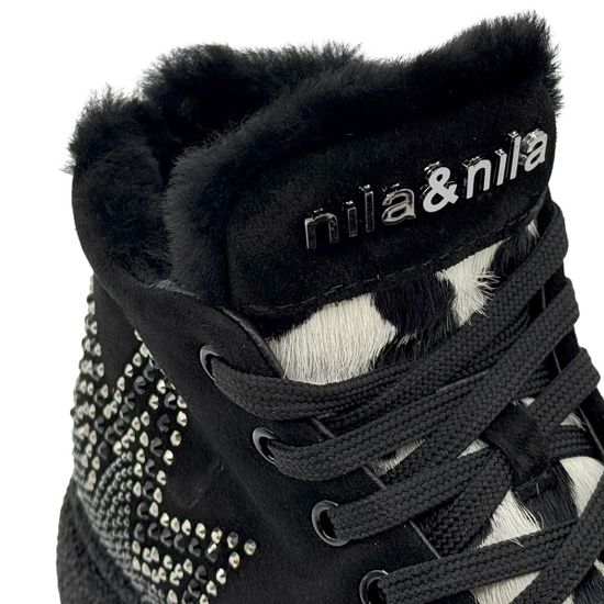 Ботинки NILA&amp;NILA черные замшевые на меху - фото 7, NO9007M NIL NERO