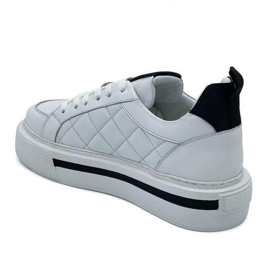 Кеды Tuffoni кожаные стеганые белые - фото 3, 3623011LL TUF