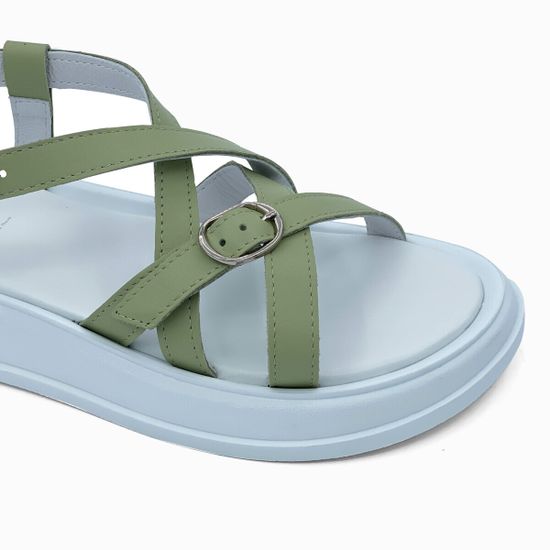 Босоножки CV COVER оливкового цвета кожаные - фото 6, 1621-5 COV