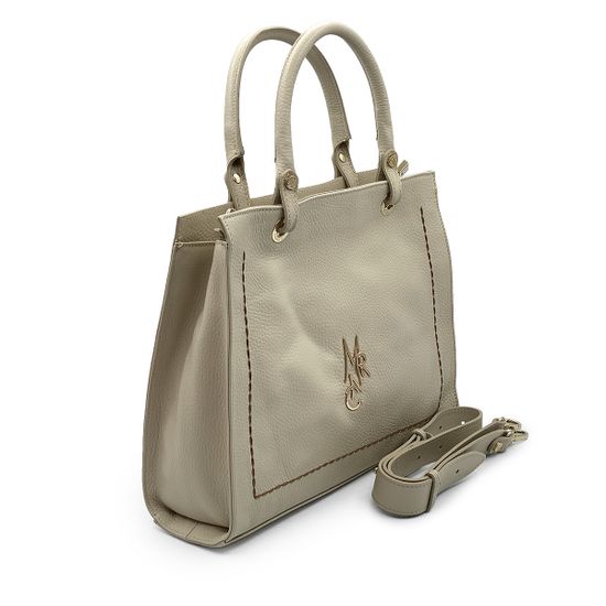 Сумка Marina Creazioni бежевая кожаная - фото 2, B6449 MC CREMA