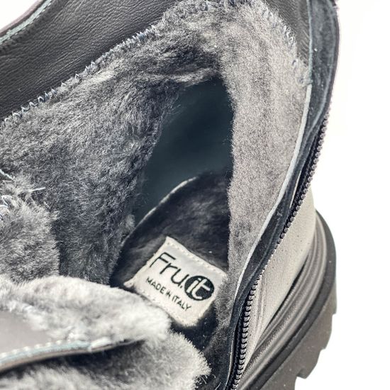 Ботинки Fru.it черные кожаные МЕХ - фото 7, 7700M FR