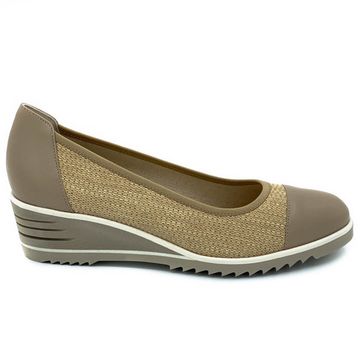 Туфли Donna Soft бежевые комбинация кожи и текстиля - фото 1, DS0767 DS BEIGE