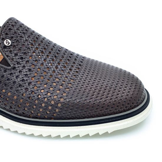 Слипоны Giampieronicola коричневые кожаные - фото 6, L40233 GPN