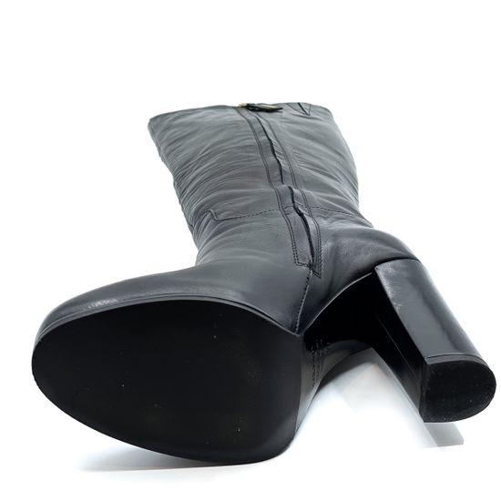 Сапоги Renzi черные кожаные демисезонные - фото 4, 